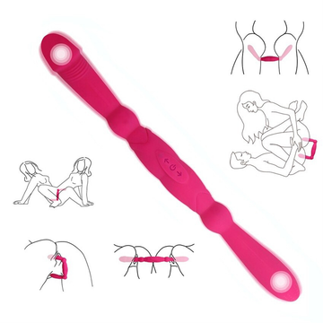 Dual Head Dildo Vibrator / Silicone Sex Toy for Double Penetration / G-Spot and Prostate Stimulator - EVE's SECRETS